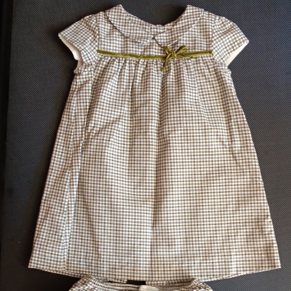 Marie Chantal Olive Checkered Dress